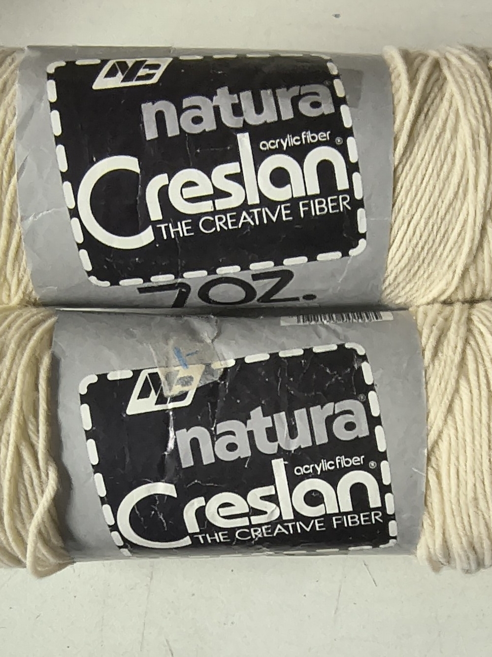 2 Skeins Natura Acrylic Fiber Yarn - Fisherman 4 Dye Lot 44206 H2, 4 Ply